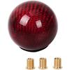 Carbon Fiber Round Gear Shift Knob for Car Manual and Automatic Transmission with Aluminum Alloy and Adapter Screws