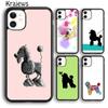 Krajews Cartoon Poodles Pattern Soft Phone Case Cover For iPhone 17 Air 16 15 14 Plus 11 12 13 Pro Max Coque Fundas