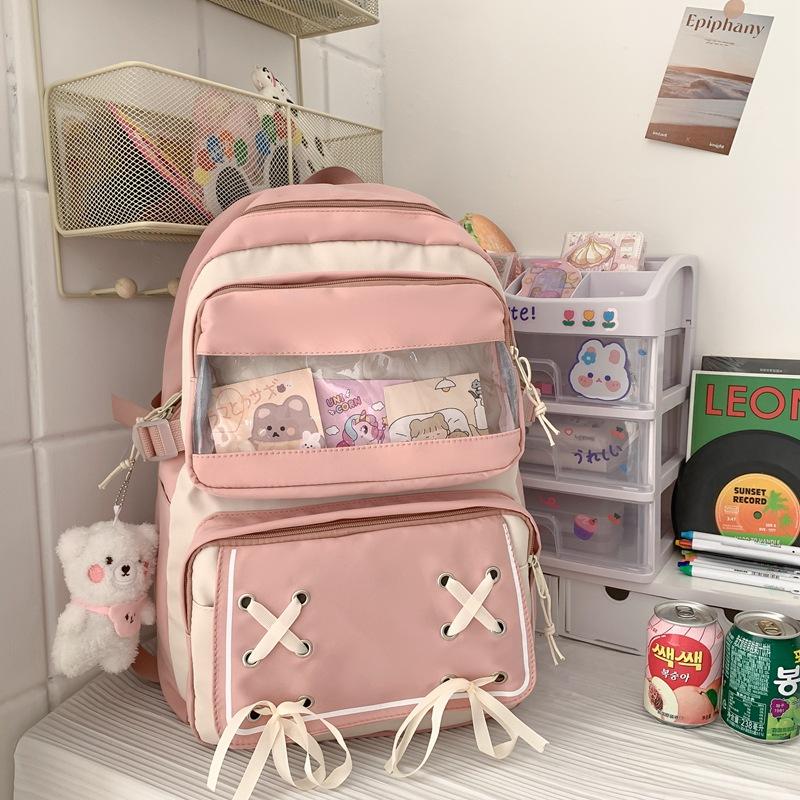 

Модный большой студенческий рюкзак, НОВЫЙ 2023, рюкзак для девочек, школьная сумка, большая вместимость, женский рюкзак, милый женский рюкзак для отдыха и путешествий Mochila розовый