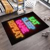 Neon Style Carpet with "Eat Sleep Game Repeat" Text Print Design Suitable for use as an anti-slip for living room bedroom sofas
