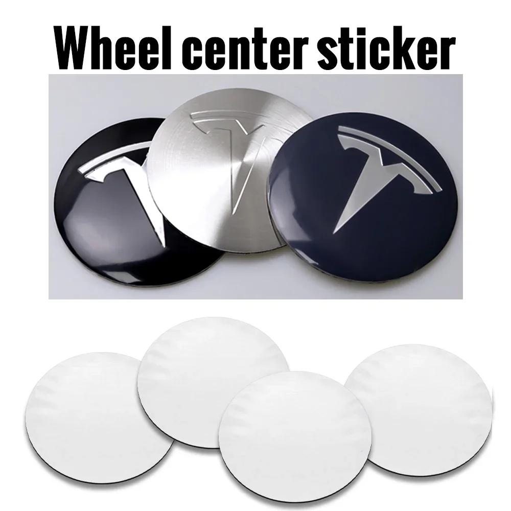 Autoaufkleber Tesla 4 Stück 56mm Tesla Radnabendeckel Mittelkappe Logo Hochwertiger Aufkleber für Tesla Model 3 Y S X Personalisierte Autoaufkleber