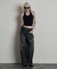 Eonibeu Cat Brush Fade Wide Denim Pants Rusty Black