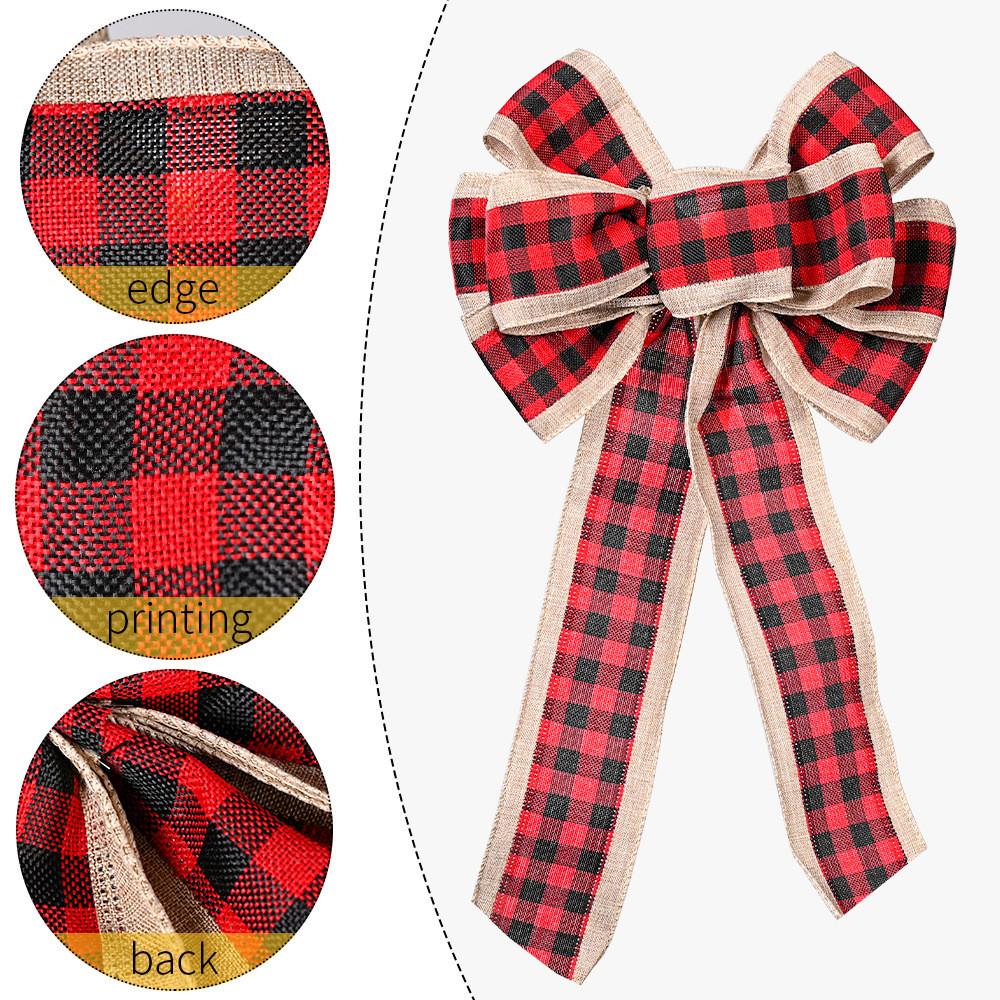 Tricolor Elegant Christmas Bow Made From Fabric For Festive Cheer Holiday
