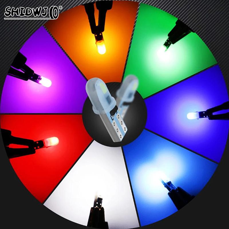 12V DC T5 Auto Car Dashboard Lights 2 3014 SMD Reading Instrument Panel Lamp No Polarity Led Bulb White Accessories