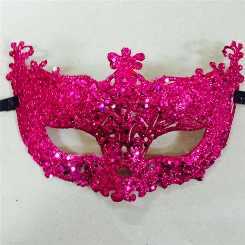Princess Venice Mask Christmas Party Ball Mask Halloween Masquerade Performance Half Face Fox Sequin Lace Mask