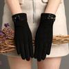Driving Gloves Bow Suede Mittens Winter Gloves Female Gloves  Gloves Full Finger Gloves