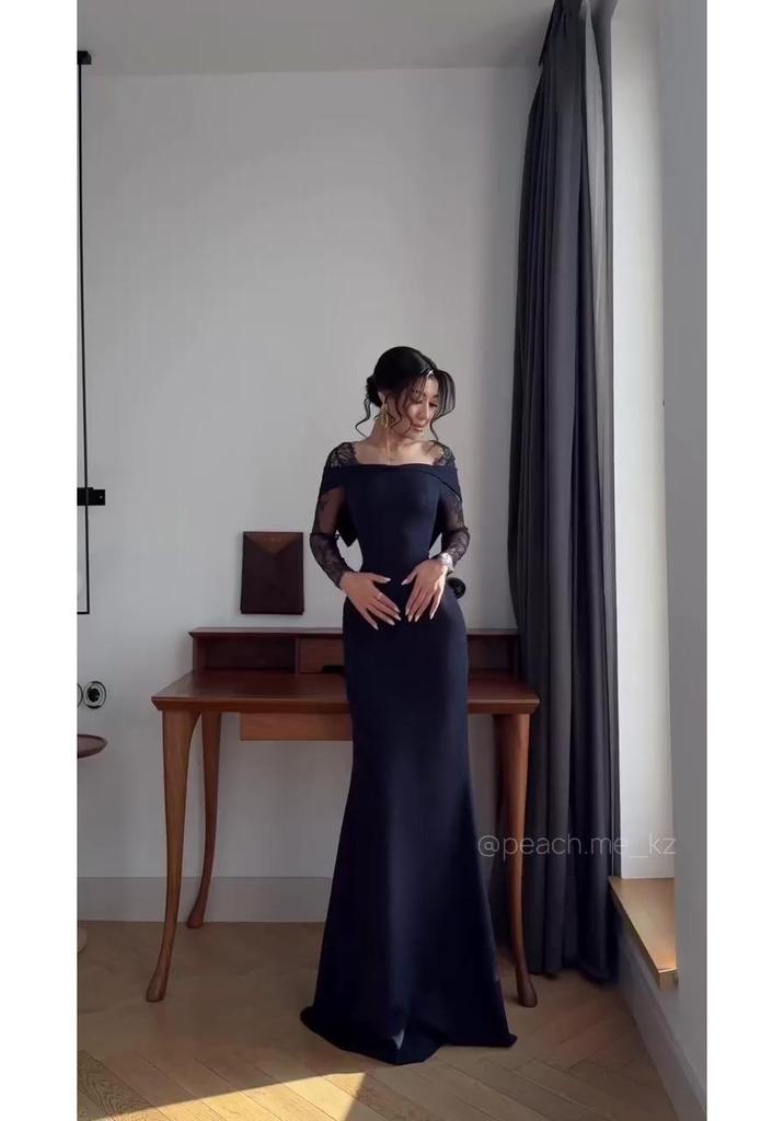 European Cross-Border 2025 Elegant Long Sleeve Long Retro Dress Women