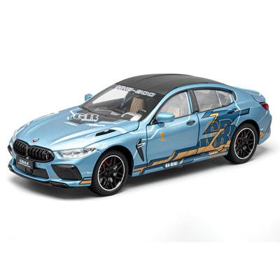 1/24 BMW M8 MANHART Alloy Racing Car Model Diecasts Metal Sports Car Vehicles Model Sound and Light Simulation Kids Toy Gift