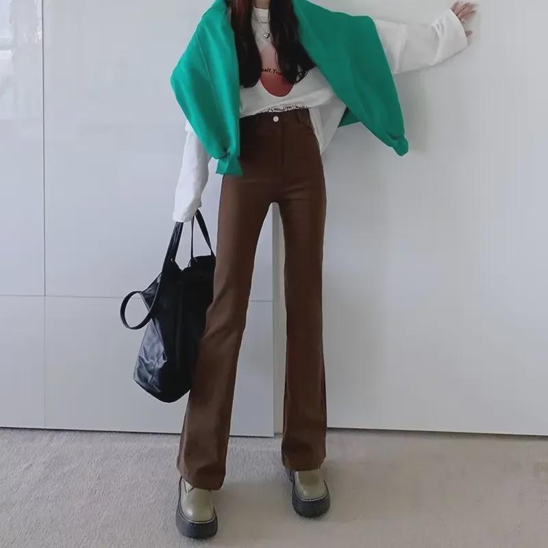 Dámské černé rozšířené džíny s vysokým pasem 2024: Jaro/Podzim Slim Fit