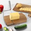 Multipurpose Cheese Slicer Cutter, Acacia Wood Cheese Slicers Board with Blade for Block Cheese, Effortless Slicing, Guillotine Sausage Ham Biltong