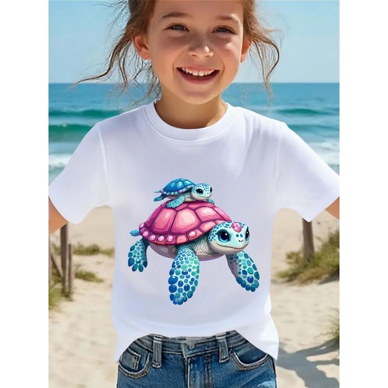 Europäische Größen Mädchen Kurzarm-T-Shirt, Weich Und Bequem Für Den Täglichen Gebrauch, Geeignet Für Zuhause, Draußen Und Sportliche Aktivitäten, Bequem Und Atmungsaktiv