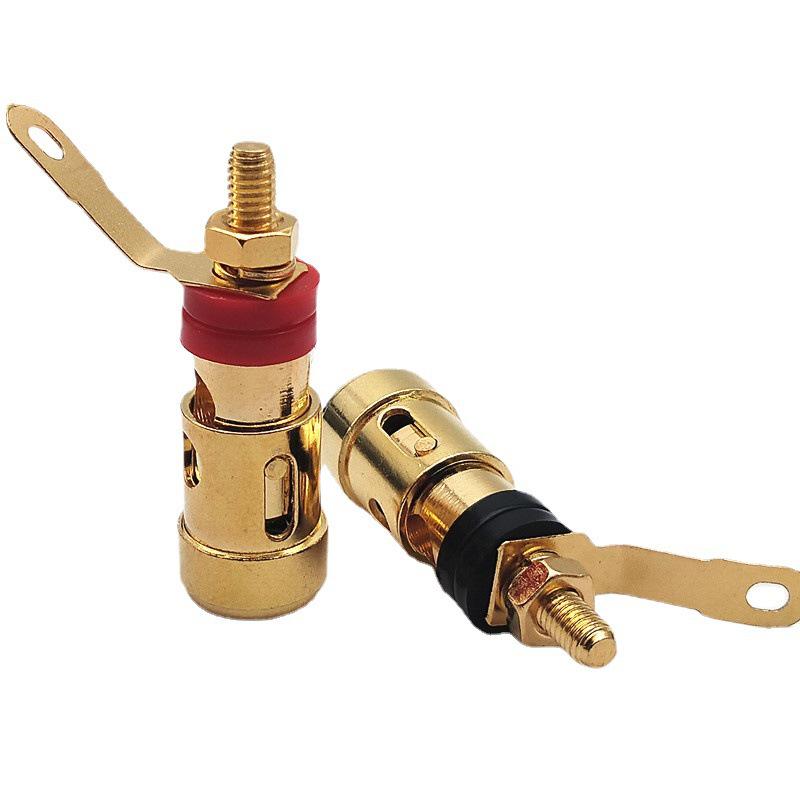 Gold-Plated 40mm Self-Locking Push-Type Speaker Binding Post Socket