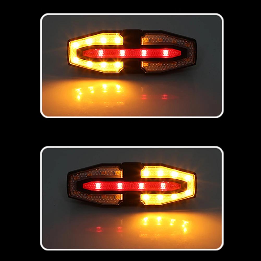 Solar LED Bicycle Turn Taillight with Turn Signals Portable Bike Taillight Remote Control Bicycle Rear Light for Night Riding