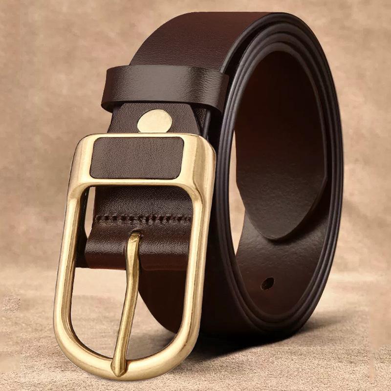 

Diverse Styles In Stock, Straight Hair, Vintage Belt, Men s Genuine Leather, Business Cowhide Belt, Men s Middle-aged and Young Men s Buckle Belt 110cm