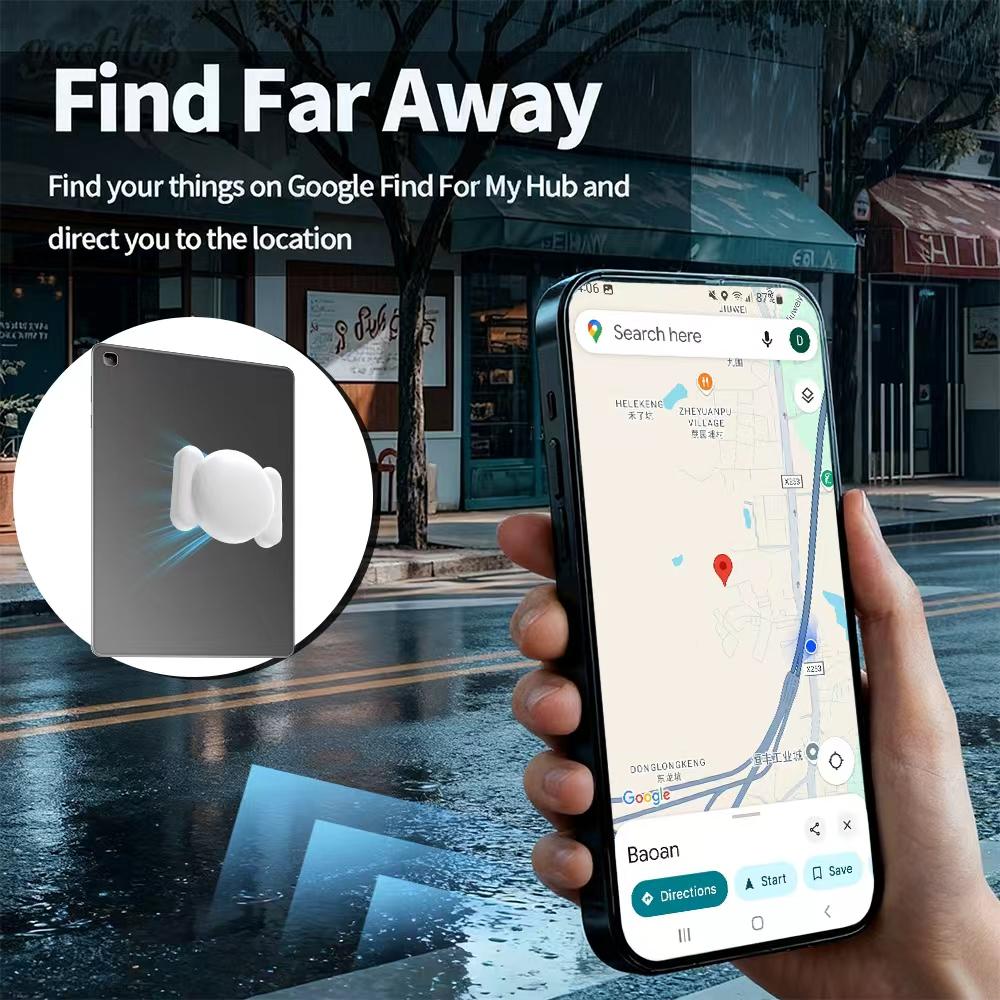 Android Säkerhet Navigera Lokalisator Google Hitta App Realtid Anti-Förlust Smart Tag för Samsung Hittaare Hem Artikelspårare Sugkoppssats