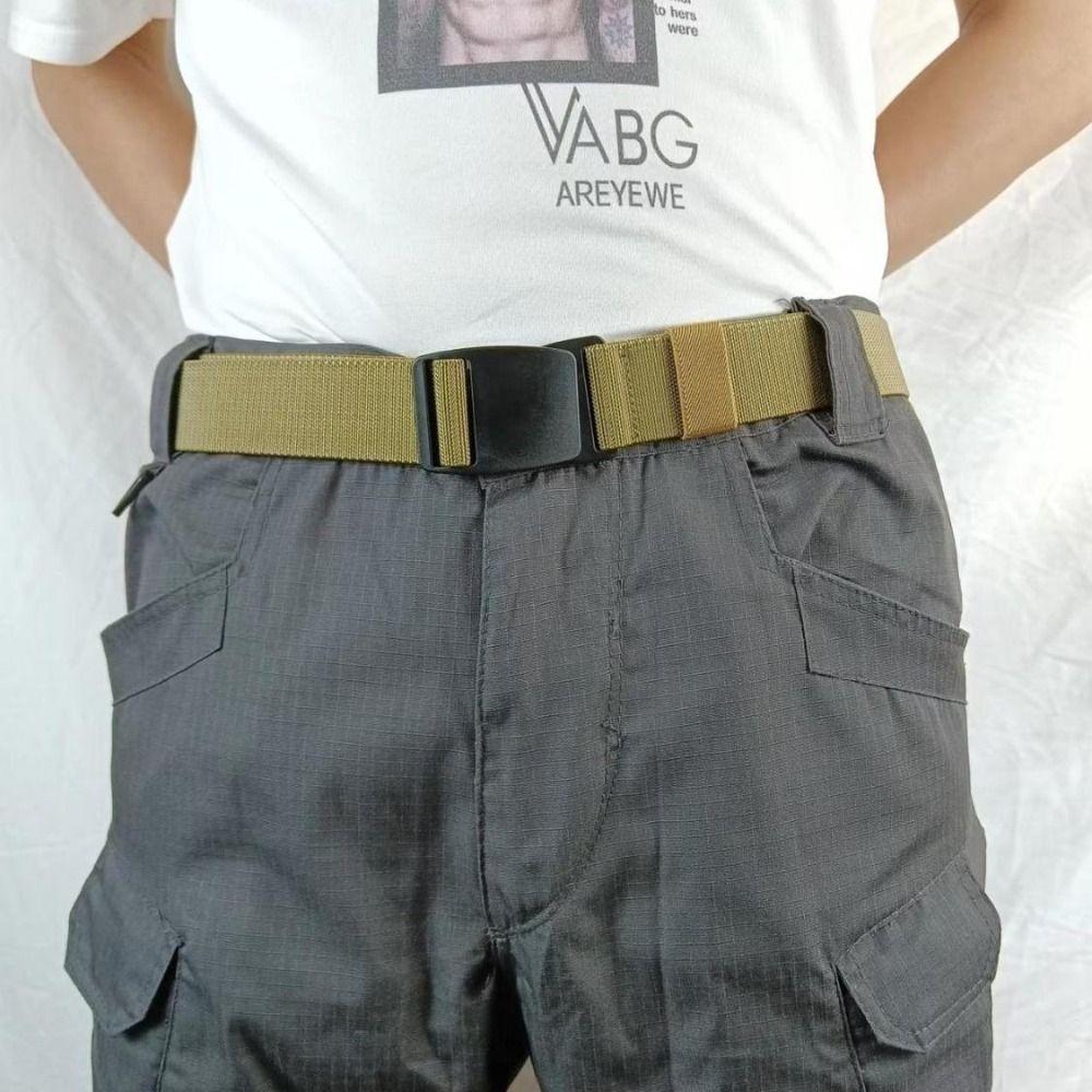 Quick Release Plastic Buckle Waistband Adjustable Weave Waist Band Fashion Canvas Strap