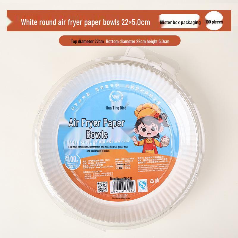 Ölbeständige Heißluftfritteusen- und Ofen-Papierbecher - Lebensmittelqualität, Runde Silikon-Backmatten