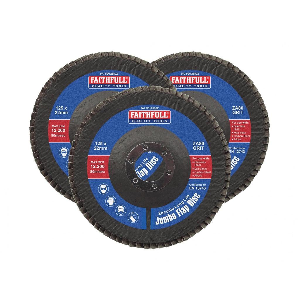 Faithfull Zirconia Abrasive Jumbo Flap Discs