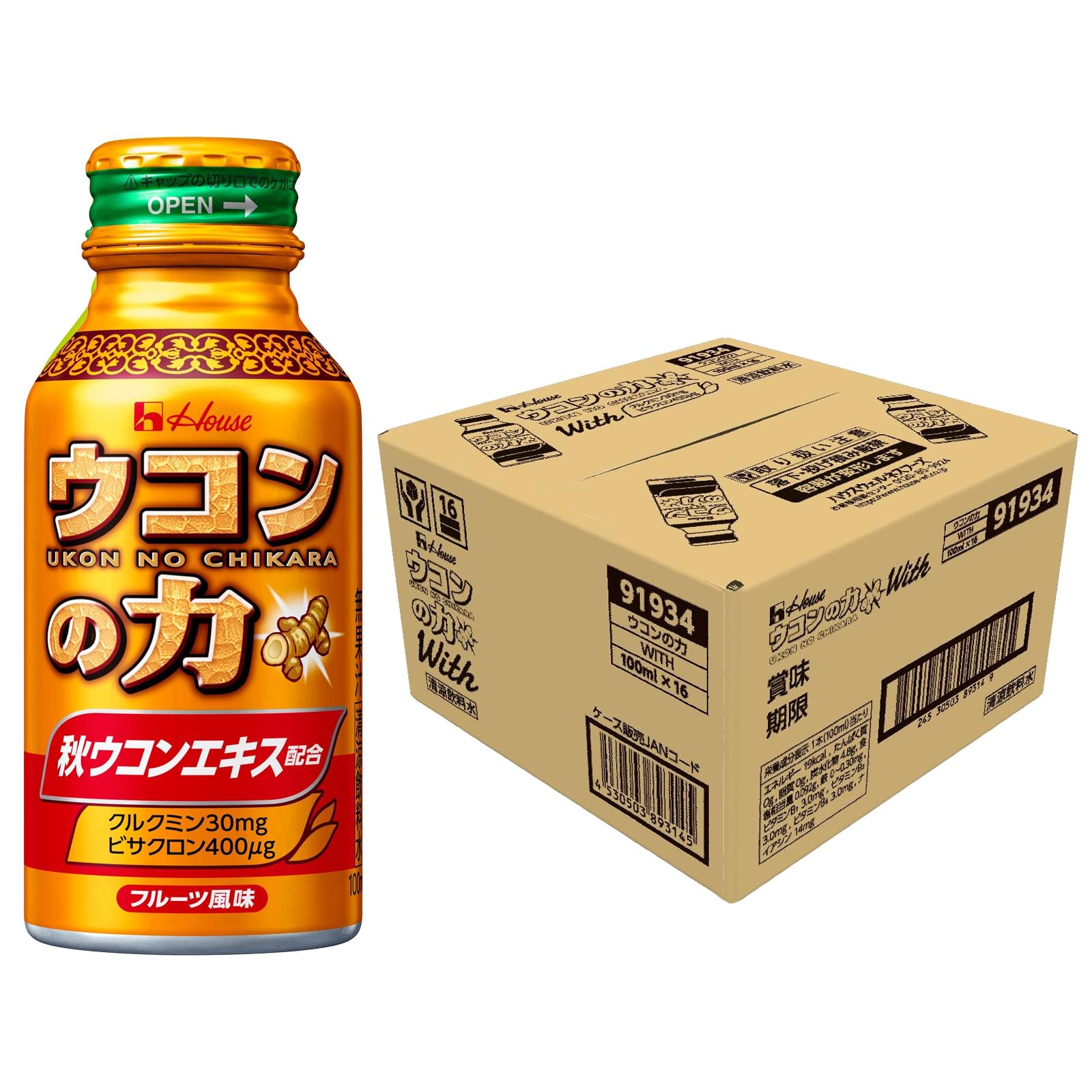 

Напиток с экстрактом куркумы Turmeric Power 100 мл x 16 бутылок House Wellness Foods