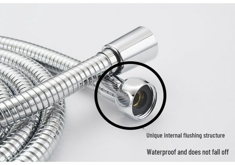 European & Japanese Style High-Pressure Shower Hose: 1.5-2m, Cold/Hot Water, Copper Cap, Stainless Steel, Double Buckle