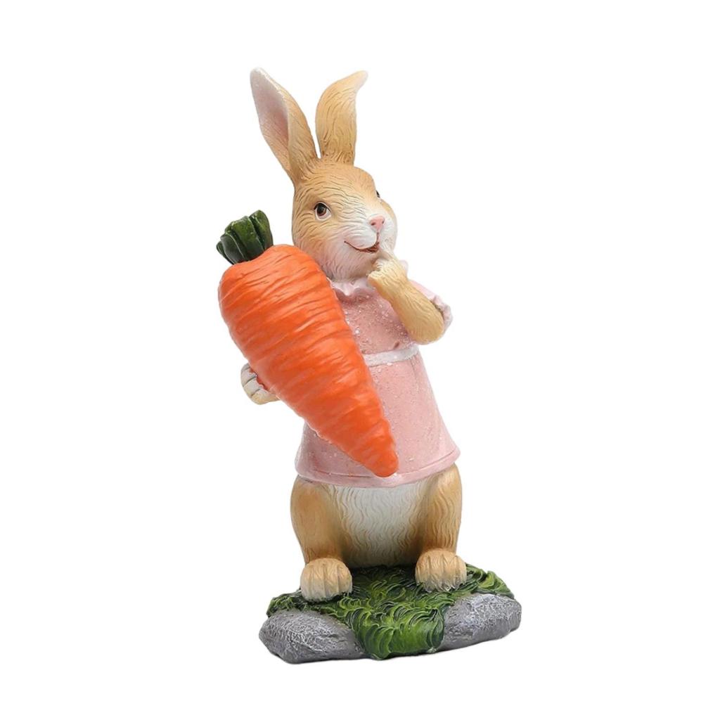 Mini Rabbit Figurine Resin Animal Sculpture Centerpiece for Porch Home Flowerbed Holiday Decor Items