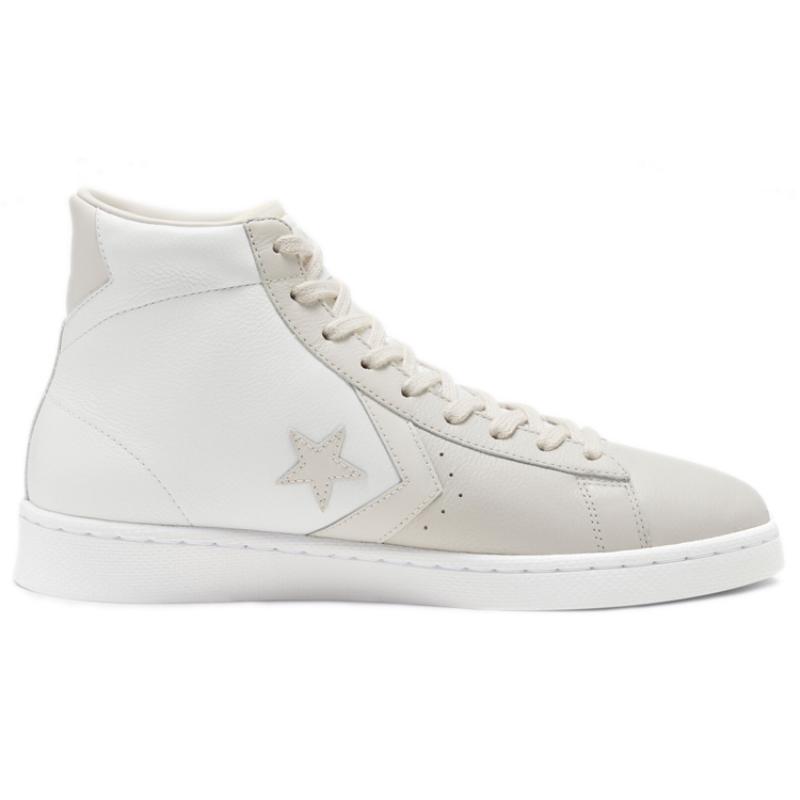Converse Cons Pro Leather Non-Slip Shock Absorption High-Top Board Shoes Unisex White