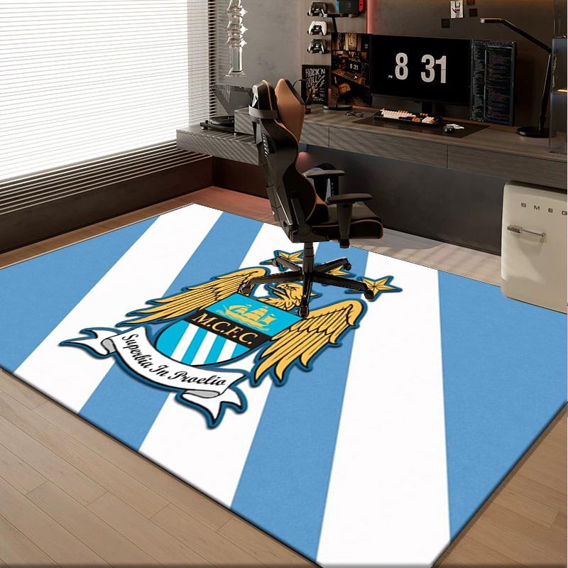 1PC rug Manchester City Crest Carpet, Chair Rug,Area Rug for Office Bedroom living rooms bedroom, Doormat decor Christmas fan gifts