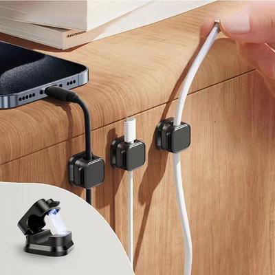6Pcs Adhesive Cable Management Clips Plastic Wire Keeper Cord Wire Cable Holder  Home Office