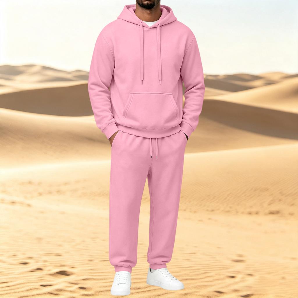 Heren Pullover Hoodie en Sweatshirt 2-delige Atletische Set voor Training en Vrijetijdskleding