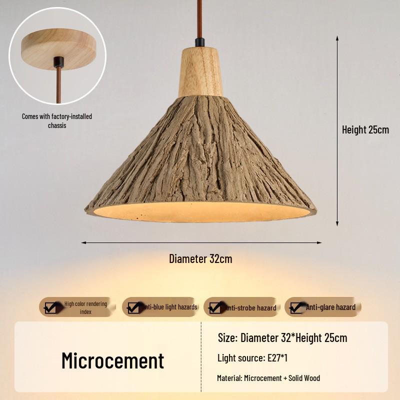 Japanese Wabi-Sabi Yellow Travertine Pendant Light, Retro Mid-Century Style for Bedroom, Homestay, or Restaurant.