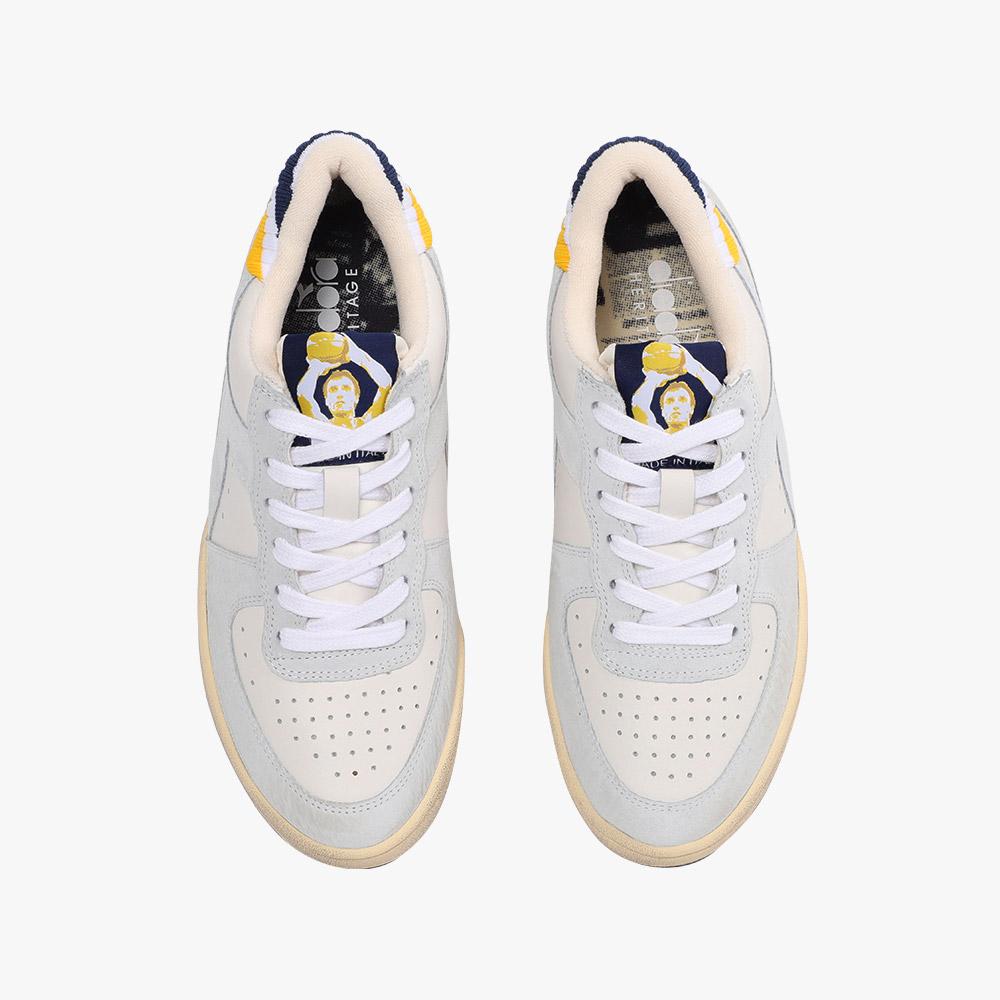 Diadora Mi Basket Low Forty Knit Italy White