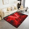 Blue Red Lightsaber Living Room Rugs Neon Glowing Lightning Decorative Carpet Gradient Light Indoor Floor Mat Video Game Theme
