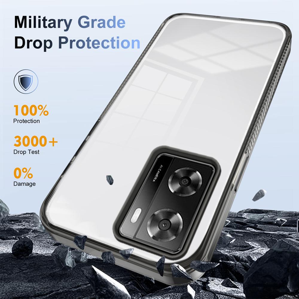 KEYSION Transparent Case for OPPO A57 4G A57S Soft TPU+PC Anti-slip HD Clear Shockproof Phone Cover for OPPO A77 A77S