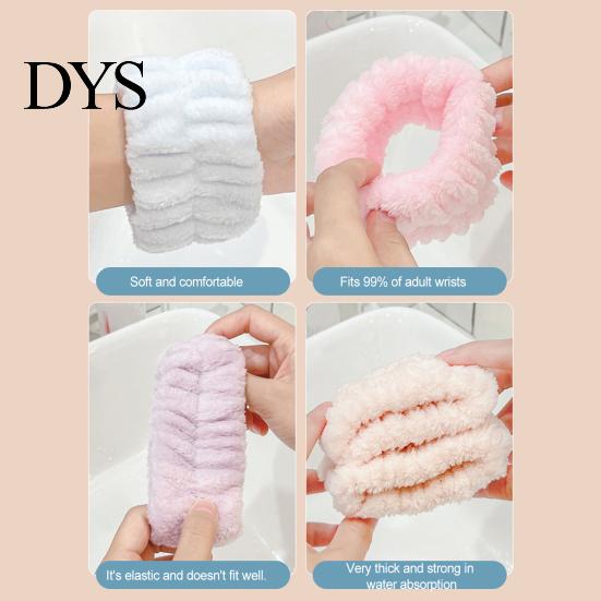 Makeup Wristbands 2Pcs Face Wash Super Soft Highly Absorbent Elastic Allergy Free Quick Dry Coral Velvet Wrist Wraps Washing Home Supplies Towel Bands