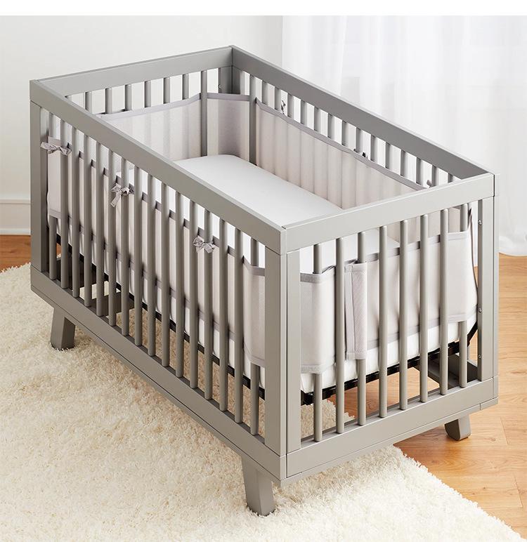 Summer Breathable Baby Crib Bumper: Skin-Friendly, Anti-Collision Bed Rail for Mother and Baby.