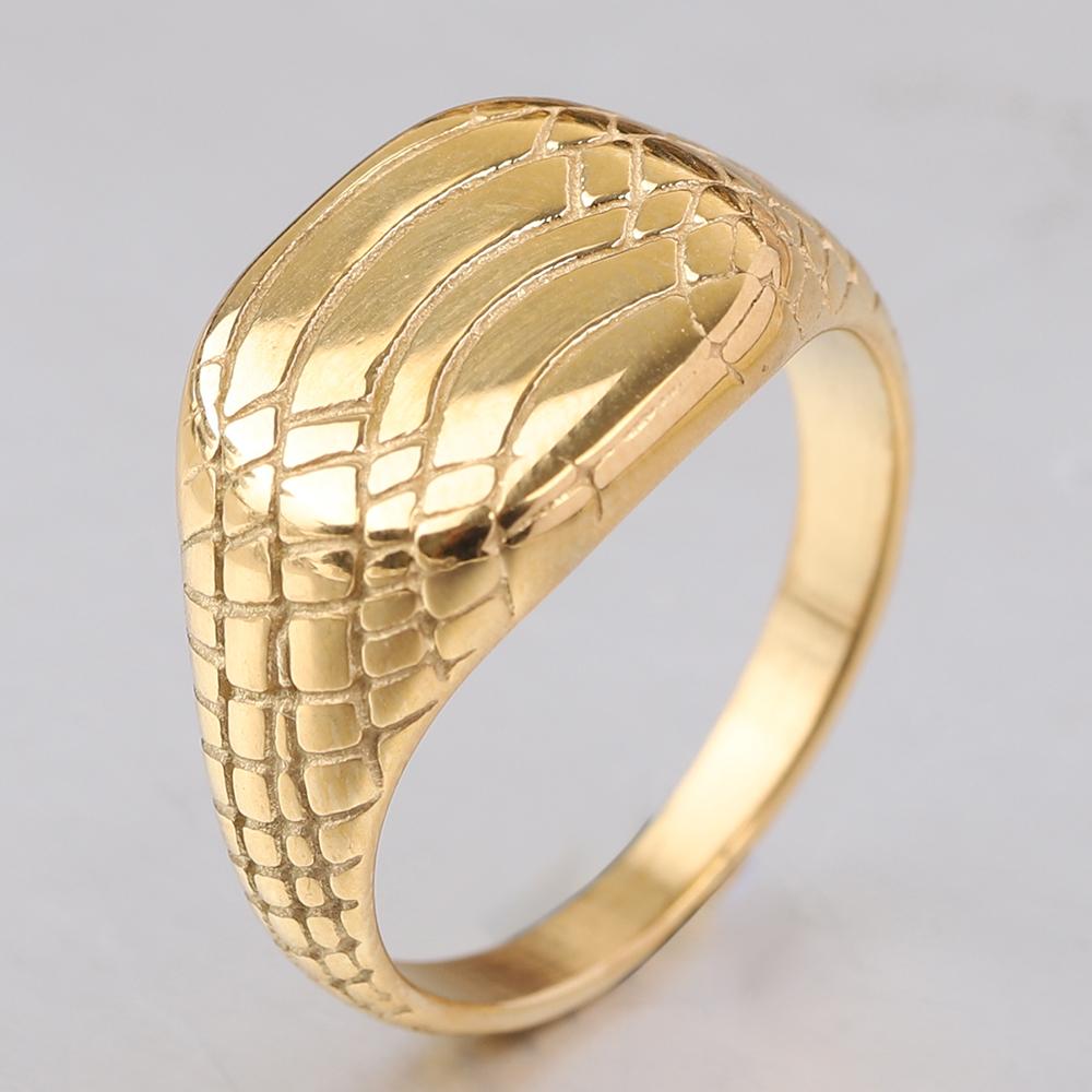 Retro Stainless Steel Rings for Women Men Jewelry Simple Creative Square Stripes with Diamond Grid Texture Ring Wholesale