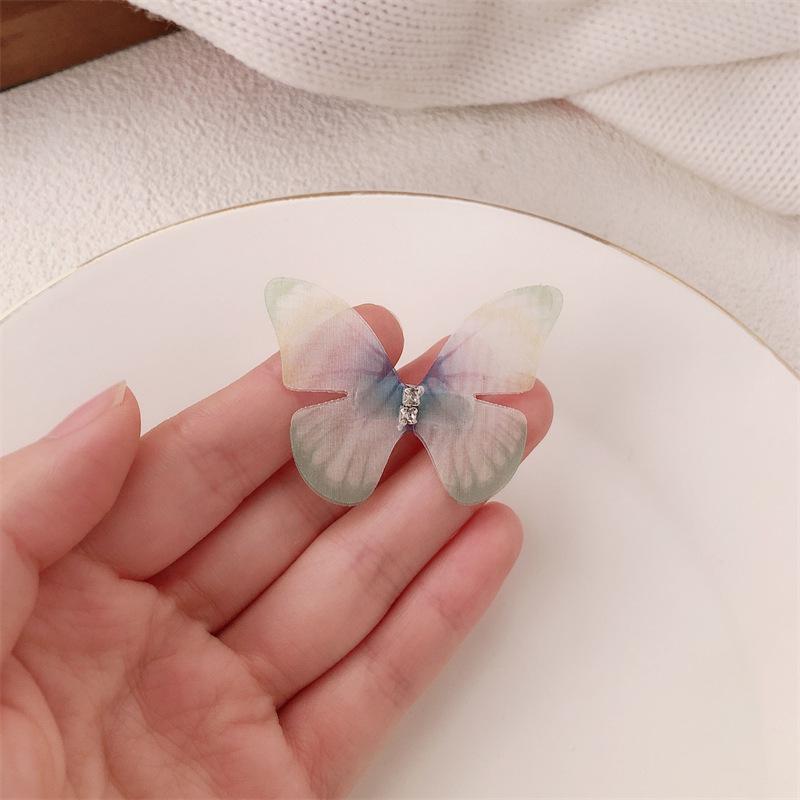 Ethereal Vintage Butterfly Hairpin - Elegant Sheer Tulle Hair Accessory