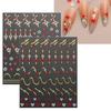 Flower Nail Stickers,Adhesive 3D Nail Decals Lines Heart Nail Art Stickers Summer Nail Design Nail Art Accessories