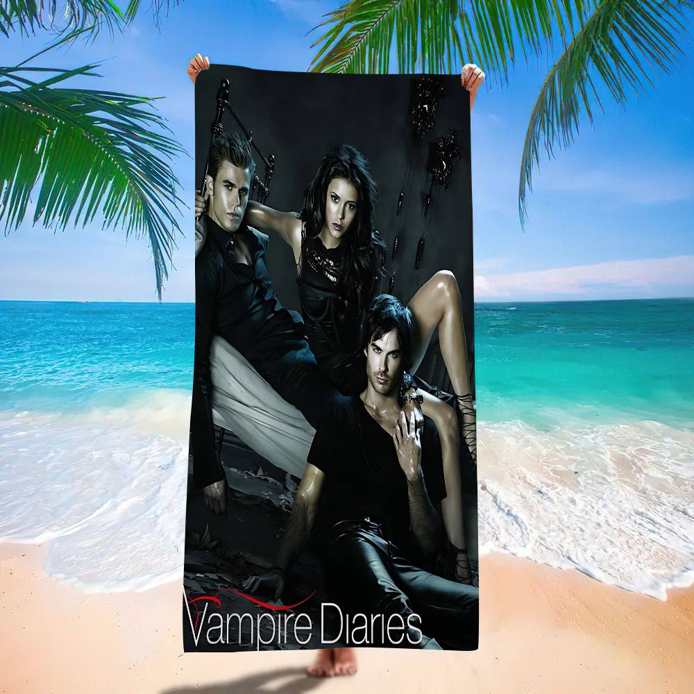 Horror TV The V-Vampire Diaries Bath Towel Microfiber Soft Water Absorbing Breathable For Girl Kids Decorative Beach Towel