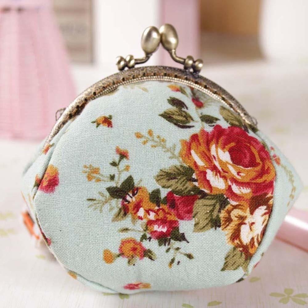 Anti-lost Kiss Lock Coin Purse Polyester Portable Canvas Mini Pouch Chinese Style Thickened Printed Small Pocket Accessories