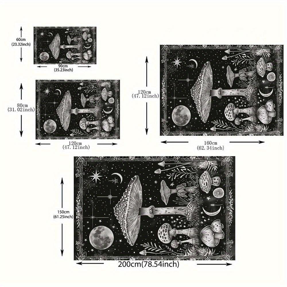 Moonlit Mushroom Pattern Rug - Office Chair Mat Decorative Gift 800g/M²