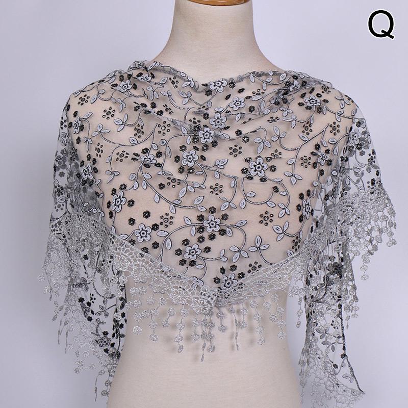 Women's Tassel Floral Lace Scarf Summer Clothing Accessories Fashion Scarves Shawl KTY