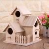 Wooden Bird House Fence Birdhouse Hanging Decoration Practical Bird Nest Wooden Box