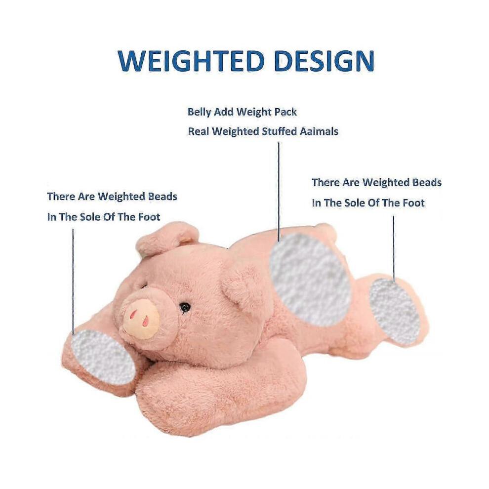 Weighted Pig Stuffed Animal for Anxiety Relief, 19.7in 3.3lbs Pink Plush Pillow Toy for Adults and Kids