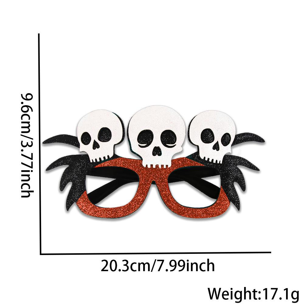 1 Stück Halloween Kürbis Brille Fledermaus Totenkopf Foto Requisiten für Kinder Party Glitzer Filz Plastik Kostüm Deko