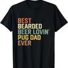 Best Bearded Beer Lovin’ Pug Dad Ever Funny Gift T-Shirt