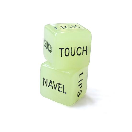 1 Pair Luminous Funny Dice Set Exciting Relief Effect Wear-resistant Anti-break Sex Dices Game for Couples