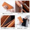 [Mura] Women's Long Wallet, Eco Leather, Round Zipper, Genuine Leather
