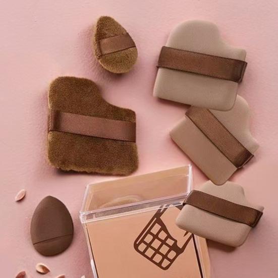 6Pcs/Set Powder Puff with Strap Reusable Soft Multi-purpose Foundations Cream Blush Application Loose Setting Powder Puff Women Makeup Puff Tools