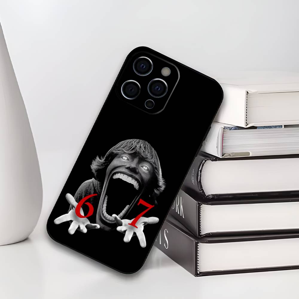 Six-Seven 67 Phone Case For iPhone 17,16,15,14,13,12,11 Plus,Pro Max,XS,Soft Silicone Black Cover